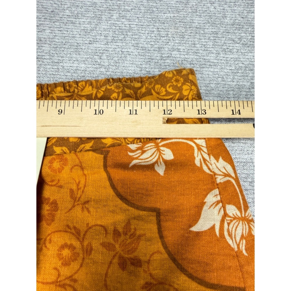 Rachel Zoe | Mustard Orange Floral Medallion Linen Blend Maxi Skirt | Small - Picture 10 of 16